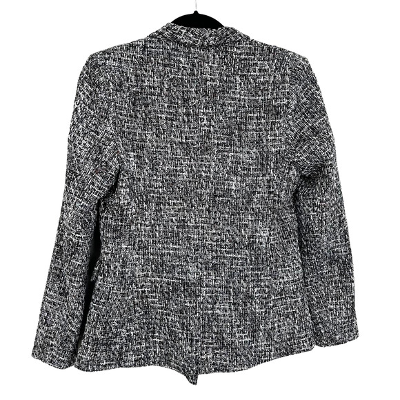 Aqua Black White Metallic Tweed Double Breasted Blazer Jacket Womens S - Picture 4 of 7